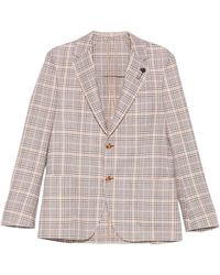 Lardini - Checked Single-Breasted Jacket - Lyst