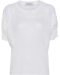 ERMANNO FIRENZE - Floral-Lace Crewneck T-Shirt - Lyst