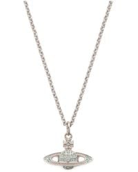 Vivienne Westwood - Mini Bas Relief Pendant Crystal-Embellished Orb Necklace - Lyst