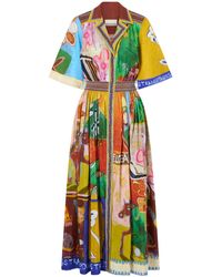 ALÉMAIS - Mlak Graphic-Print Button-Down Maxi Dress - Lyst