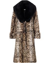 Nour Hammour - Nina Tiger-Print Shearling Coat - Lyst