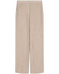 Emporio Armani - Pleated Embellished Wide Leg Pants - Lyst