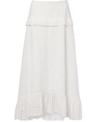 Ulla Johnson - Violetta Broderie Anglaise Midi Skirt - Lyst