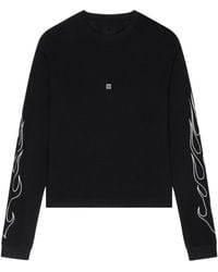 Givenchy - Logo Embroidered Long-Sleeved T-Shirt - Lyst
