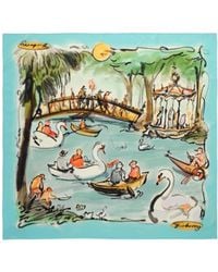 Burberry - Swan Lake Silk Scarf - Lyst
