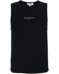 Maison Kitsuné - Tank Top With Round Neck And Logo Lettering On Th - Lyst