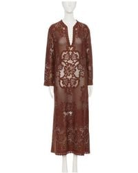 Valentino - Embroidered-Lace Overlay Long-Sleeved Midi Dress - Lyst