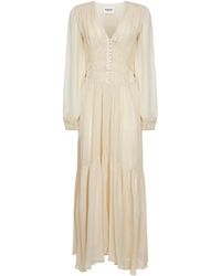 Isabel Marant - Isabel Marant Étoile Briane V-Neck Gathered Midi Dress - Lyst