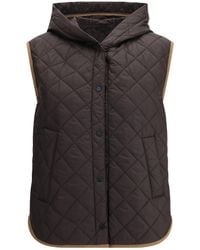 Brunello Cucinelli - Brown Nylon Sleveless Jacket - Lyst