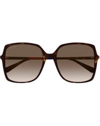 Gucci - Eyewear Oversized Square Frame Sunglasses - Lyst
