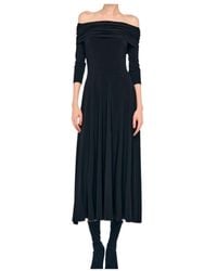 Norma Kamali - Off-Shoulder Long-Sleeve Midi Dress - Lyst