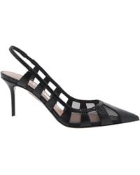 Aquazzura - Mesh Slingback Heeled Pumps - Lyst