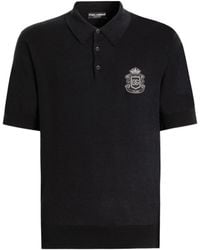 Dolce & Gabbana - Heraldic Patch Polo Shirt - Lyst