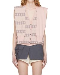 OPEN YY - Jacquard Layered-Sleeve Cardigan - Lyst
