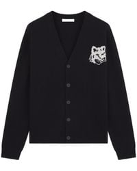 Maison Kitsuné - Maison Kitsuné Fox Head Intarsia-Knit Cardigan - Lyst