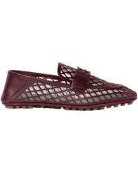 Fendi - Baguette Burgundy Leather Loafers - Lyst