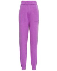 MSGM - Elastic Waist Knitted Track Pants - Lyst