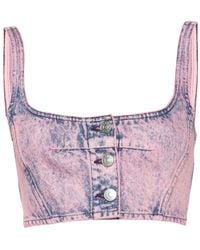 Marni - Bleached Denim Crop Top - Lyst