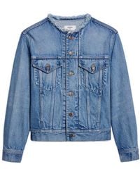 Celine - Collarless Denim Jacket - Lyst