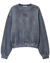 T By Alexander Wang - Logo Embossed Crewneck Sweatshirt - Lyst