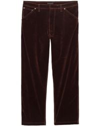 Prada - Logo Plaque Straight-Leg Trousers - Lyst