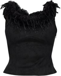 MISBHV - Feather-Trim Top - Lyst