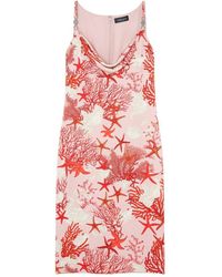 Versace - Barocco Sea Printed Sleeveless Slip Mini Dress - Lyst