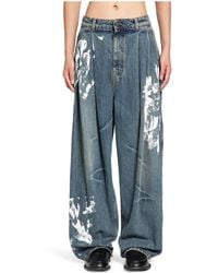 Hed Mayner - Pleated-Front Wide-Leg Jeans - Lyst