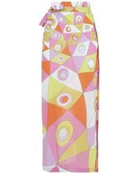 PUCCI - Pucci Pattern-Printed Wrapped Maxi Skirt - Lyst