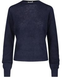 AURALEE - Fuzzy Crewneck Knitted Sweater - Lyst