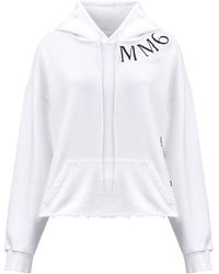 MM6 by Maison Margiela - Logo-Printed Drop Shoulder Hoodie - Lyst