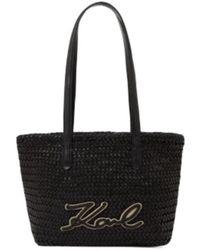 KARL LAGERFELD - Logo Woven Tote Bag - Lyst