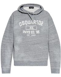 DSquared² - Logo Printed Drawstring Hoodie - Lyst