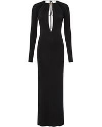 Marine Serre - Draped Jersey Ls Long Dress - Lyst