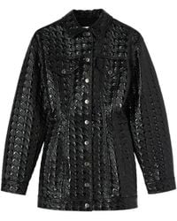 MSGM - Embossed-Pattern Fitted Waist Shirt Jacket - Lyst