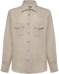 Eleventy - Western Flap Pocket Long-Sleeved Shirt - Lyst