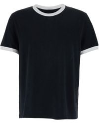 A.P.C. - Contrast Trim Crewneck T-Shirt - Lyst