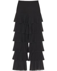 Valentino - Tiered Wide-Leg Pants - Lyst