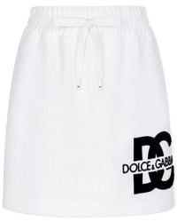 Dolce & Gabbana - Dg Logo Patch Jersey Mini Skirt - Lyst