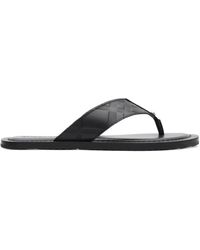 Burberry - Embossed Check Leather Pavilion Sandals - Lyst