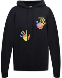 Off-White c/o Virgil Abloh - Graphic-Print Logo-Embroidered Hoodie - Lyst