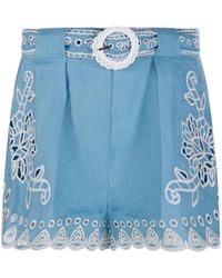FARM Rio - Romantic Richelieu Embroidered Shorts - Lyst
