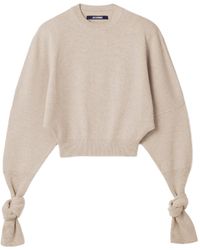 Jacquemus - Fiocco Bow-Sleeve Knitted Sweater - Lyst
