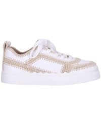 Chloé - Lauren Leather Sneakers - Lyst