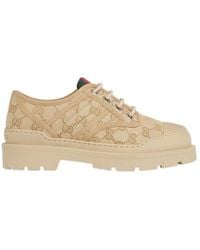 Gucci - Lace-Up Shoe With Web - Lyst