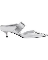 McQueen - Pointed-Toe Buckle-Detailed Mules - Lyst
