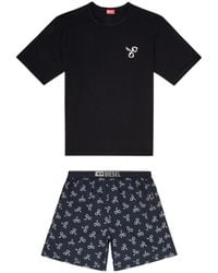 DIESEL - Cotton Pyjama Set With Handcuff Print - Lyst