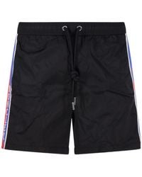 Moncler - Side Striped Logo Swim Shorts - Lyst