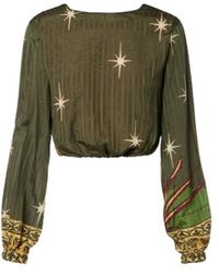 Johanna Ortiz - Printed Silk And Cotton Jacquard Blouse - Lyst