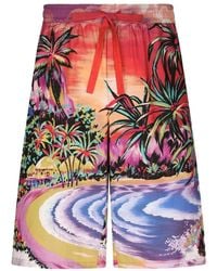 Dolce & Gabbana - Graphic Printed Drawstring Bermuda Shorts - Lyst